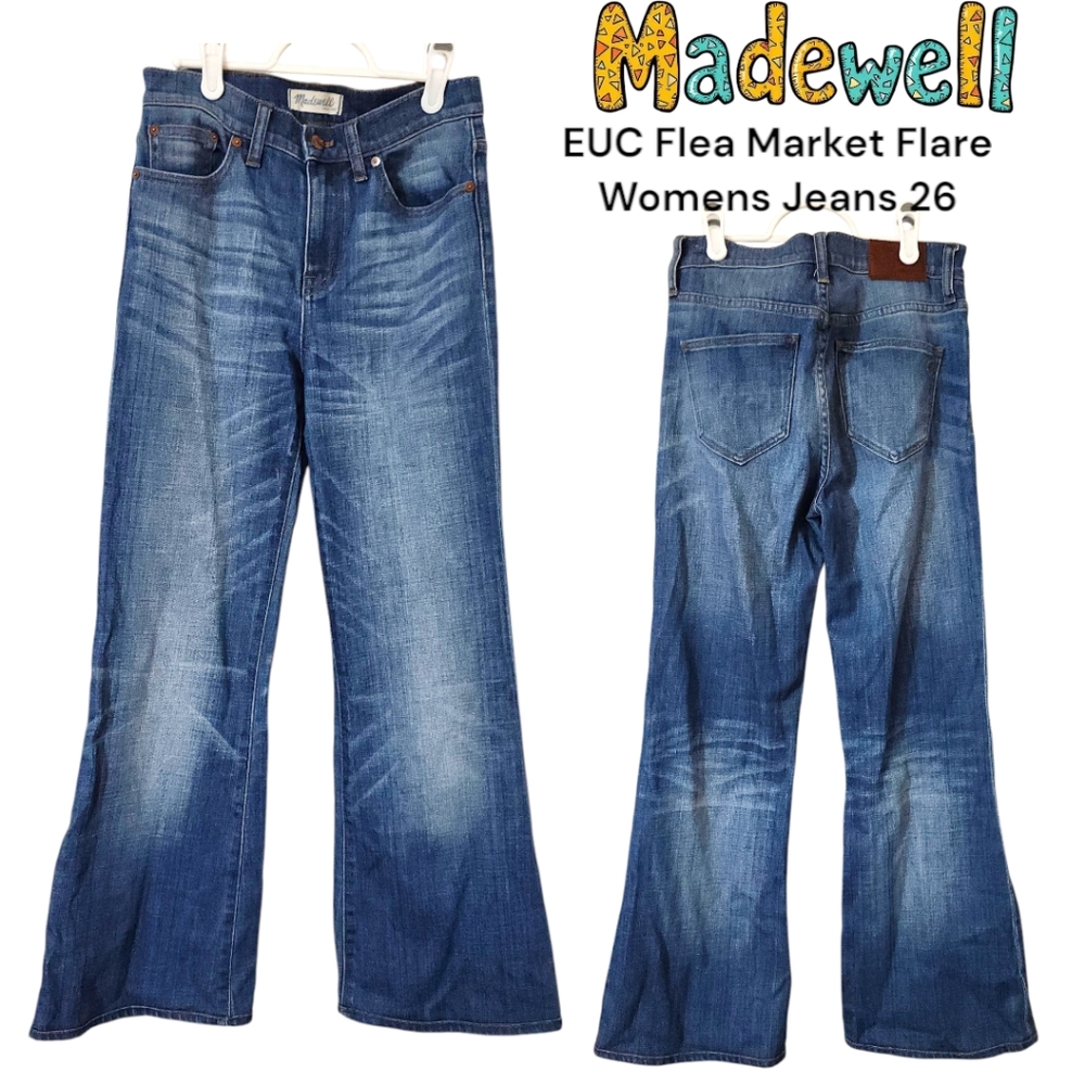 Madewell Flea Market Flare Jeans Women's 26 Light Wash Lightweight Stretch Denim